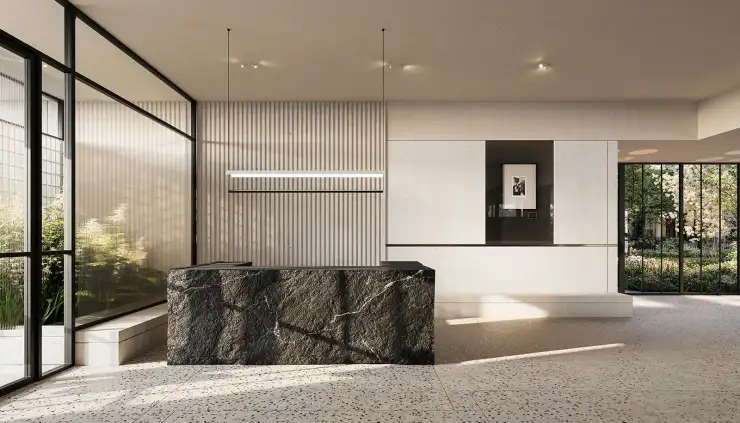 Wnętrze recepcji Apartamentów m7